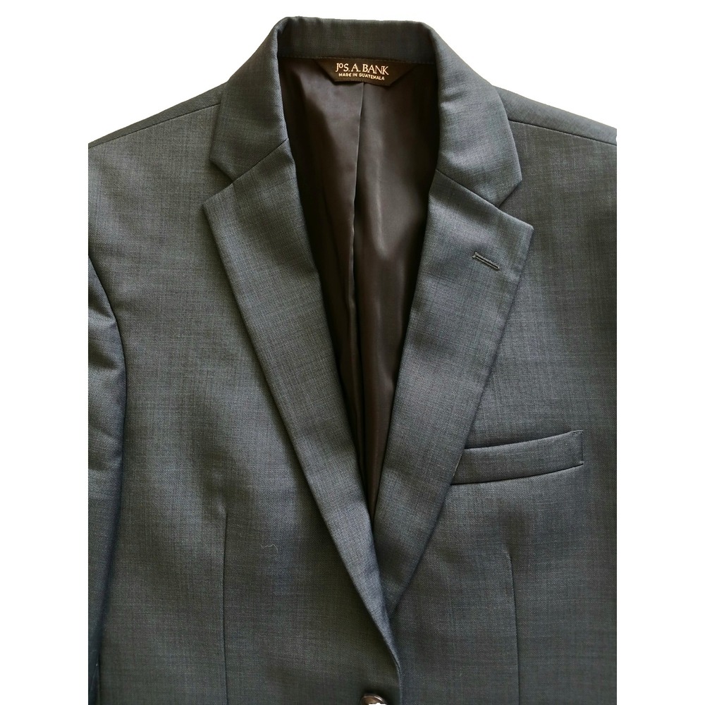 Jos A. Bank Traveler's Collection 100% Wool Slim-Fit Blue Blazer Size 36R